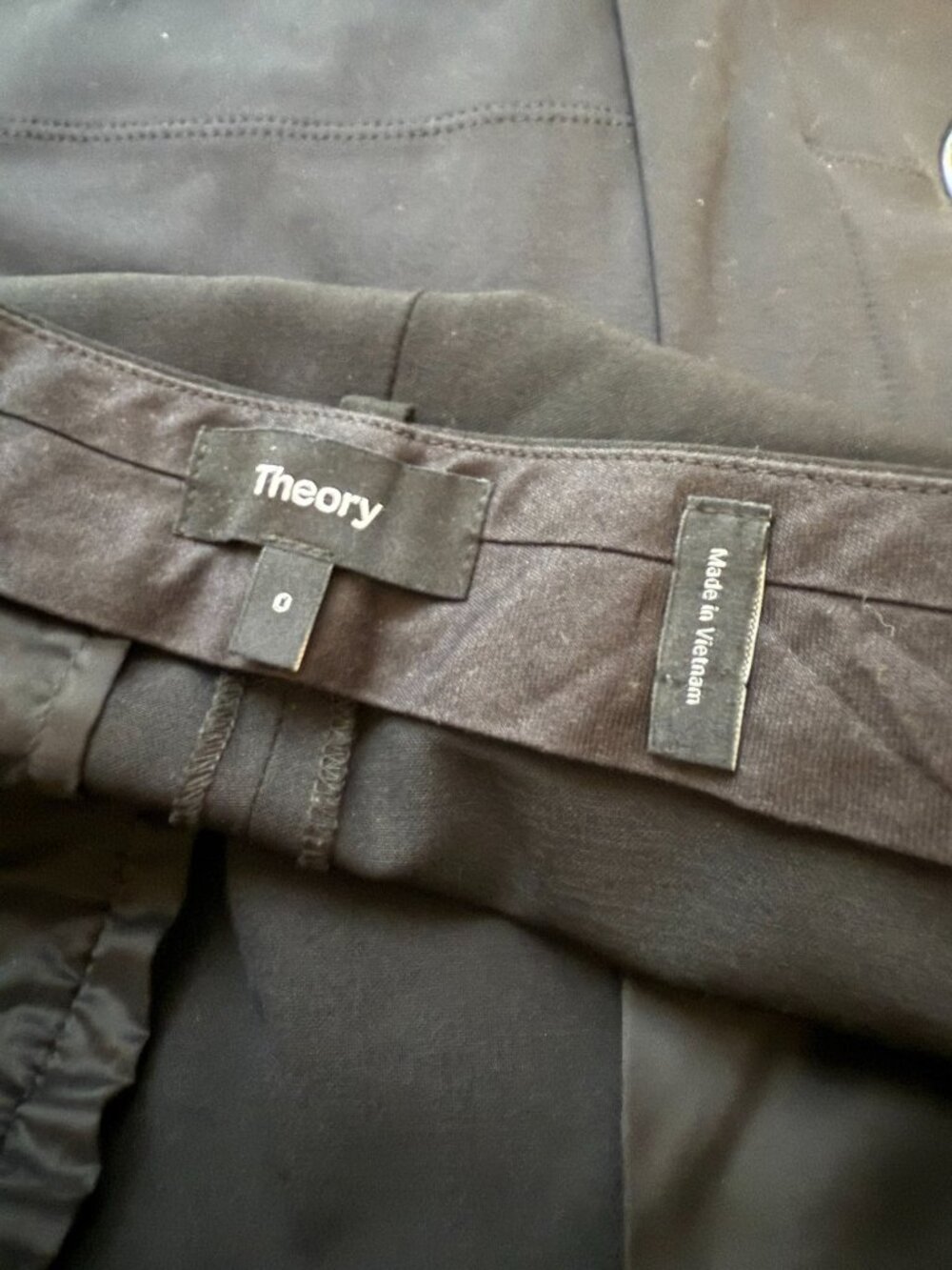 Theory Treeca 4 Sevona Wool Trousers Black Womens 0 - Picture 7 of 7